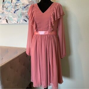 NWT Rachel Parcell Pink Ruffle Midi Dress